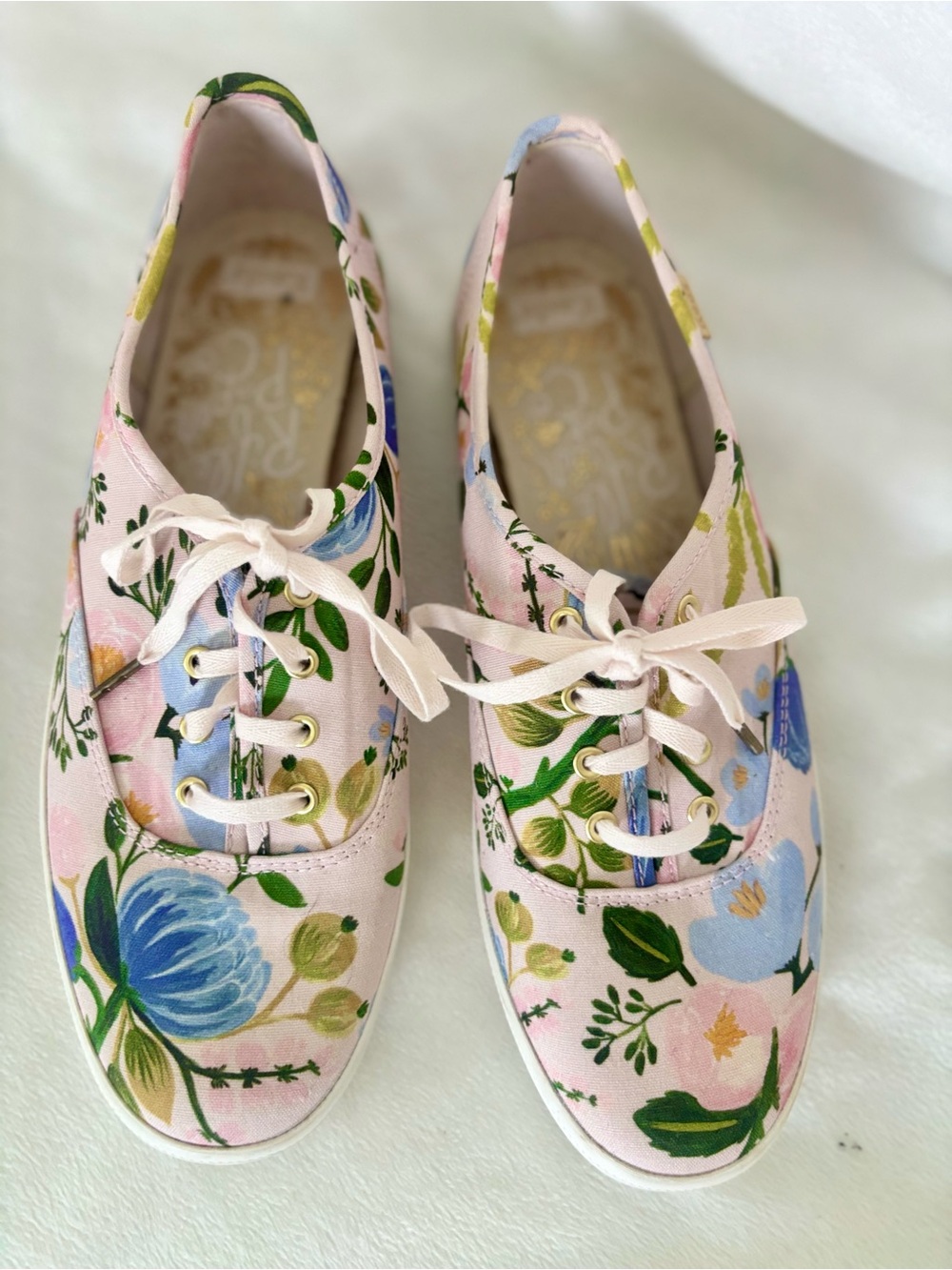 Keds X Riple Paper Co. collab Pink Floral Canvas Lace-Up Sneakers